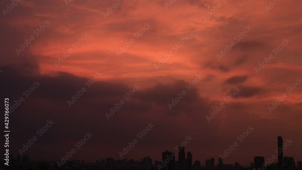 Blurred background of high angle motion video, overlooking the capital city landscape and the evening twilight Blurred background of high angle motion video, overlooking the capital city landscape and the evening twilight
