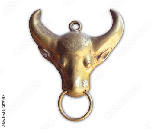 antique bronze figurine of a bull