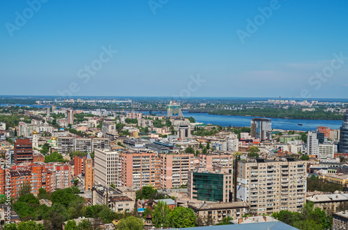 Birds eye view of rooftops of Dnipro city