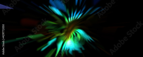 Light particle trails. Light explosion star with glowing particles and lines. Beautiful moving abstract rays background.