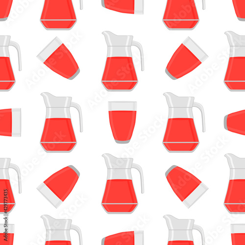 Illustration on theme colored lemonade in glass jug