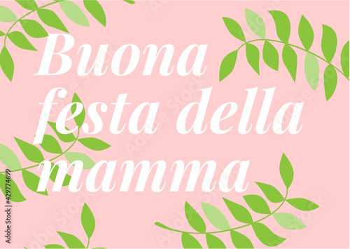 Giorno della mamma_biglietto augurale a sfondo rosa.