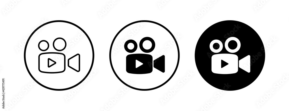 Video camera icons set. Video camera vector icon. Camera Icons. Movie Sign. Cinema Video camera icons set. Video camera vector icon. Camera Icons. Movie Sign. Cinema