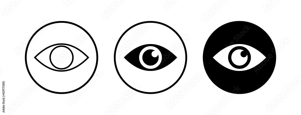 Eye icons set. Look and Vision icon. Eye vector icon Eye icons set. Look and Vision icon. Eye vector icon