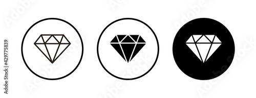Diamond vector icons set. Diamond vector icon.