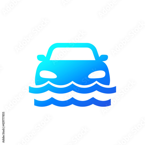 Flood icon with a car
