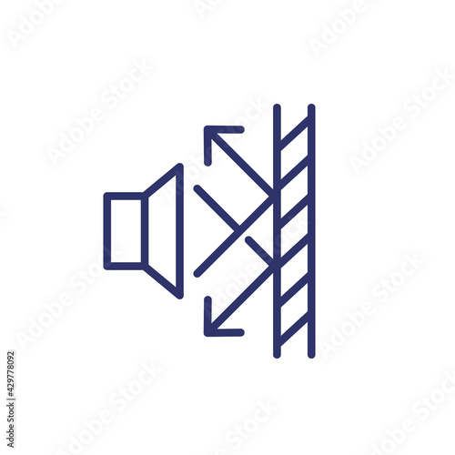 soundproofing line icon on white