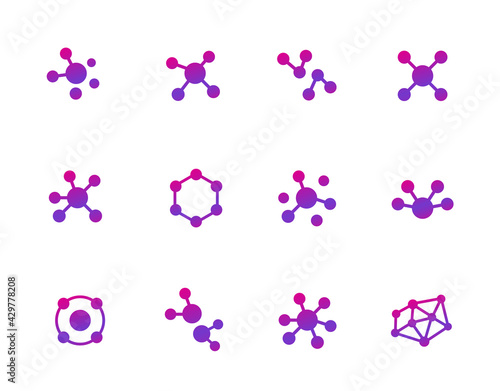 Connections or connect icons on white, vector photo