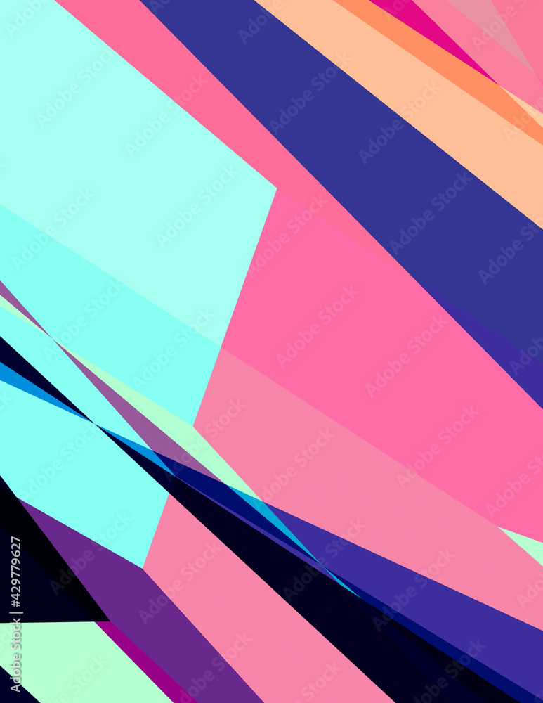 Obraz premium Trendy geometric abstract background in minimalistic flat style with dynamic composition.