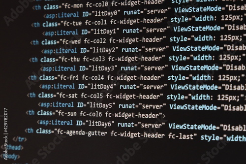 Fotografie Portion of computer website code