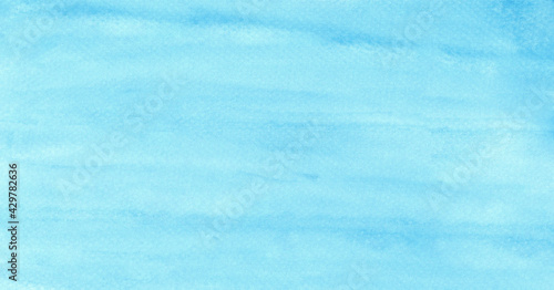 Watercolor background, Blue watercolour painting textured design on white paper background, Art abstract with copy space for banner, poster, wallpaper, backdrop © mangpor2004