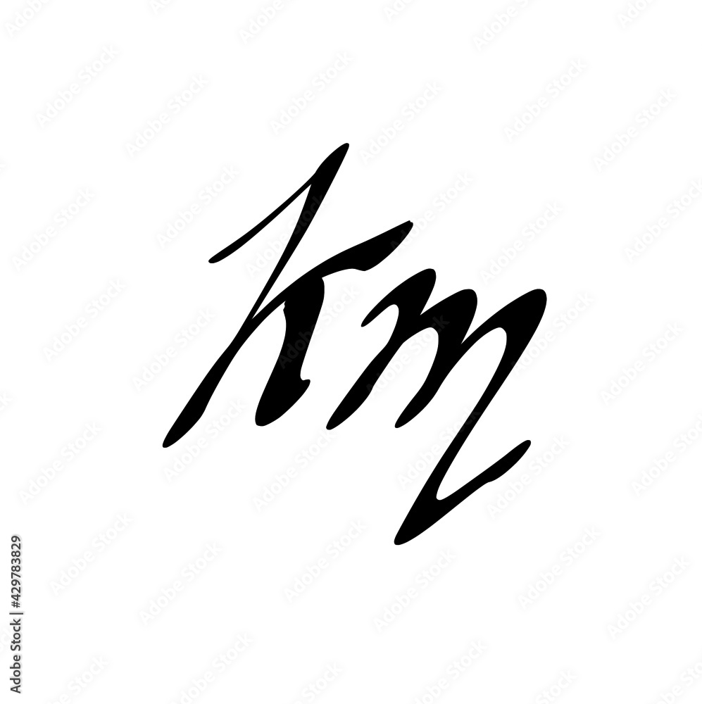 Km initial handwritten logo for identity Km initial handwritten logo for identity