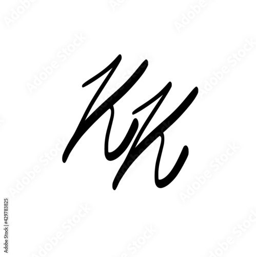 KK initial handwritten logo for identity