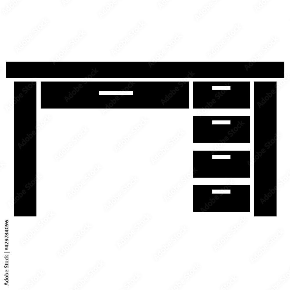 desk icon on white background. office desk sign. desk table desktop symbol. flat style. desk icon on white background. office desk sign. desk table desktop symbol. flat style.