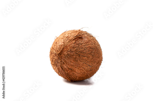 Tropical coconut fruit isolated. Healthy food concept.