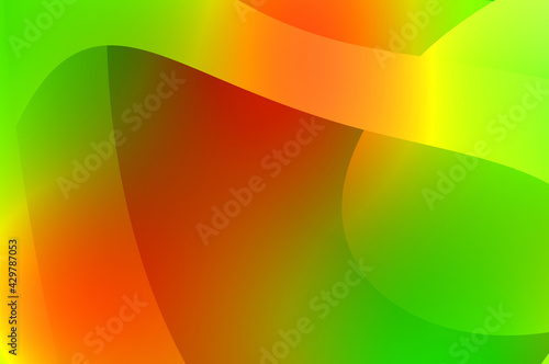 Abstract background with colorful gradient. Vibrant graphic wallpaper with stripes design. Fluid 2D illustration of modern movement.