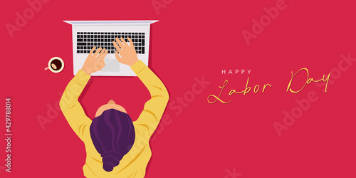 Happy Labor Day banner. Design template. Vector illustration