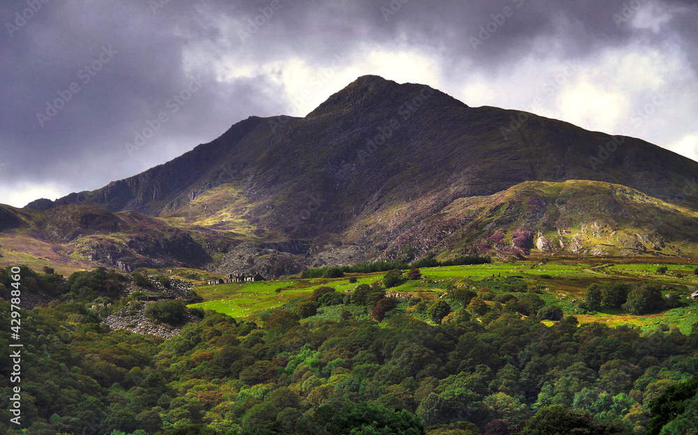 dramatic mountain landscape image in Snowdonia national park in WAles.