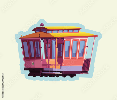 San Francisco cable car vector illustration