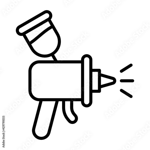 Car Paint Spray Gun Concept Vector Color Icon Design, Motor Vehicle Service and automobile repair shop Symbol, Lorry spare parts Sign, auto mechanic stock illustration