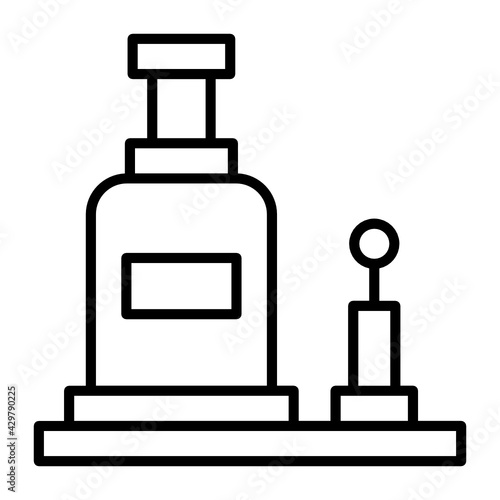 Low Profile Welded Vertical Jack Vector Icon Design, Motor Vehicle Service and automobile repair shop Symbol, Lorry spare parts Sign, auto mechanic stock illustration, Hydraulic bottle Jack Concept,