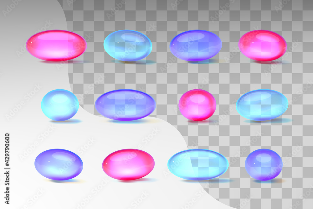 A set of abstract ellipsoids and spheres in delicate colors. 3d vector A set of abstract ellipsoids and spheres in delicate colors. 3d vector