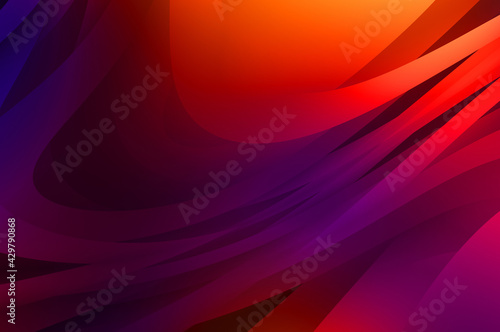 Abstract background with colorful gradient. Vibrant graphic wallpaper with stripes design. Fluid 2D illustration of modern movement.