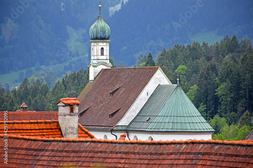 Beautiful roofs of houses in Fussen, Bavaria, Germany photo