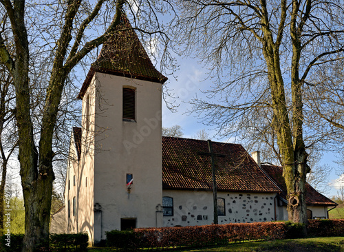 Currently erected in the 16th century, the Catholic Church of Saint Józef Rzemielnik in Nakomiady in Masuria, Poland. The photos show a general view of the temple.