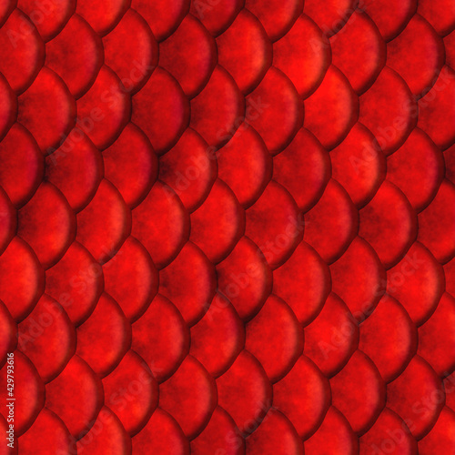 Fish squama texture. Seamless red fish scale background.