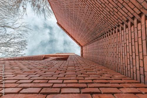 Traditional red brick wall background
