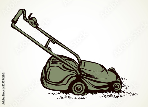 Lawn mower. Vector drawing object