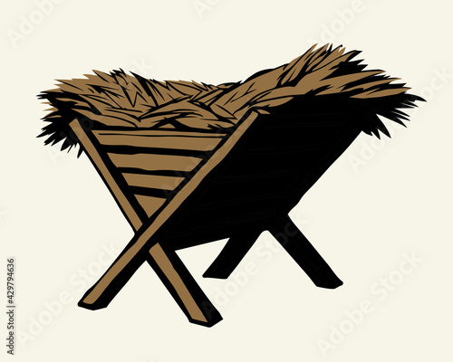 Newborn baby Jesus. Vector drawing