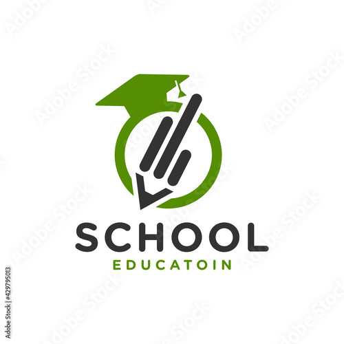 school academy pencil logo