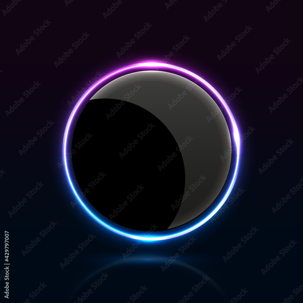 Neon abstract round. Glowing frame. Neon abstract round. Glowing frame.