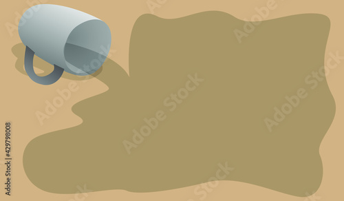 Concept art Spilled water for copy space