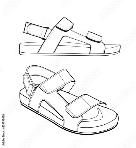  Shoes, sandals, icon, sketch