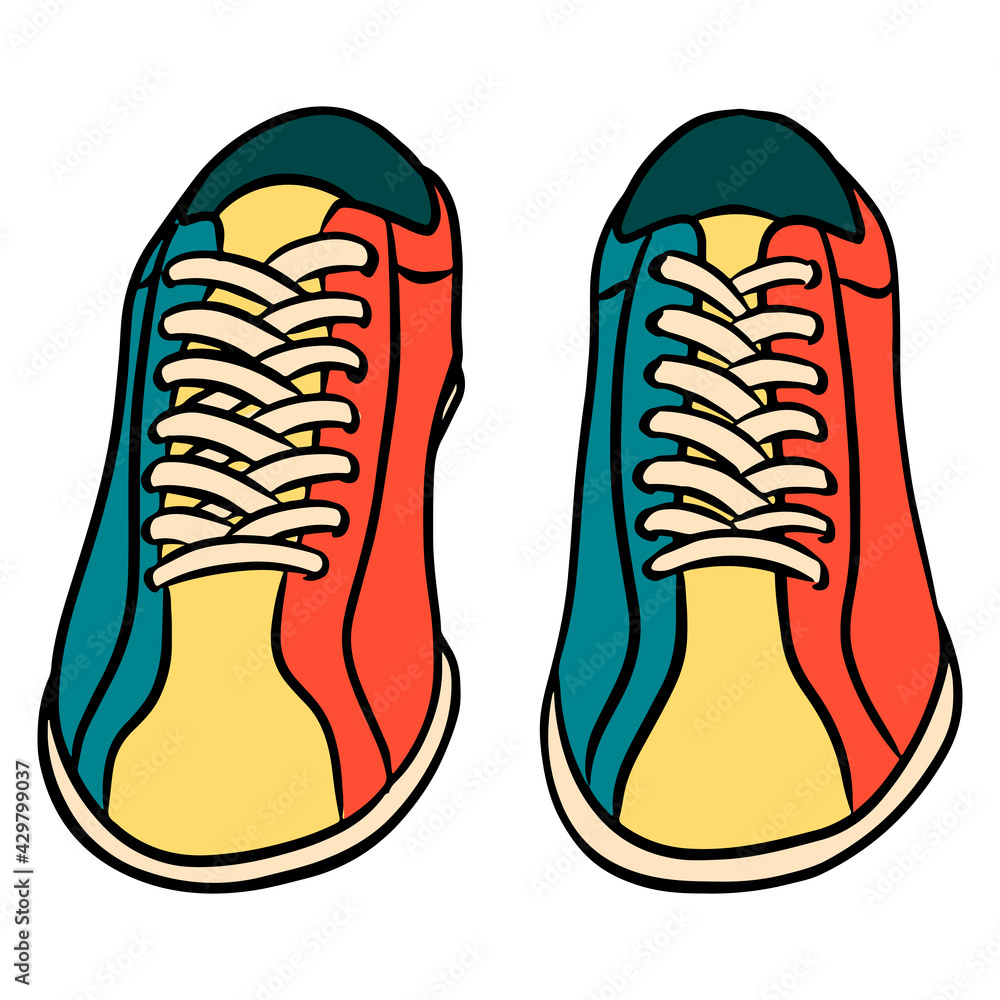 Bowling shoes. Shoes for the game. Required for bowling. Bowling Club. Cartoon style. Bowling shoes. Shoes for the game. Required for bowling. Bowling Club. Cartoon style.