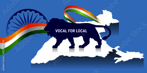 Vocal For Local slogan given by Indian Prime Minister to empowering indian economy. Made in India concept vector illustration.