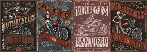 Motorcycle vintage posters