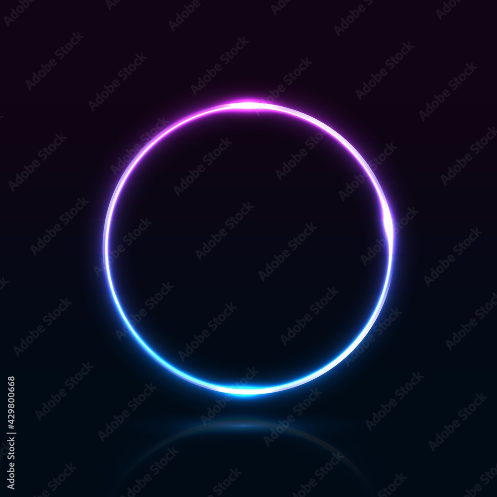 Neon abstract round. Glowing frame. Neon abstract round. Glowing frame.