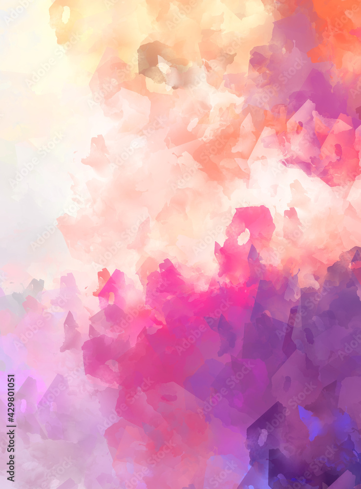 Fototapeta premium Wall art. Unique and creative illustration. Brush stroked painting. Abstract background of colorful brush strokes. Brushed vibrant wallpaper. Painted artistic creation.