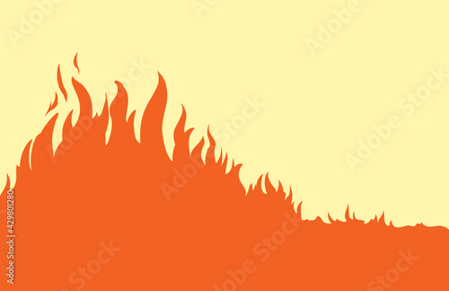 Bright fire. Vector drawing pattern