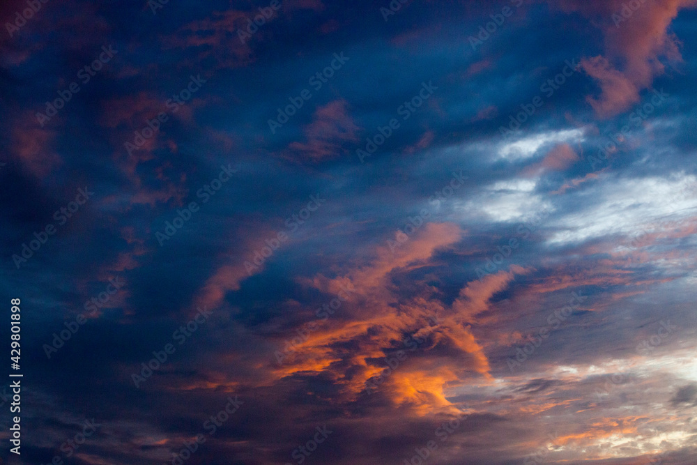 Abstraction of sunset in the sky