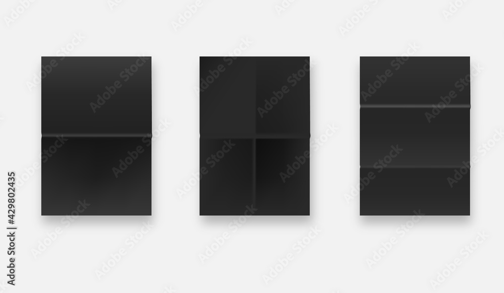 Black glued paper texture, wet wrinkled paper sheets set. A4 format. Black glued paper texture, wet wrinkled paper sheets set. A4 format.