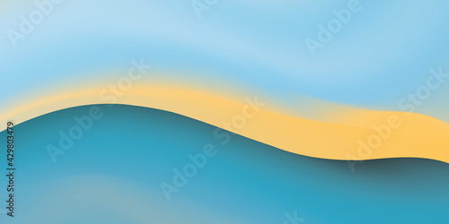 Abstract liquid background design, blue and yellow paint color flow, artistic fluid watercolor background for website, brochure, banner, poster.
