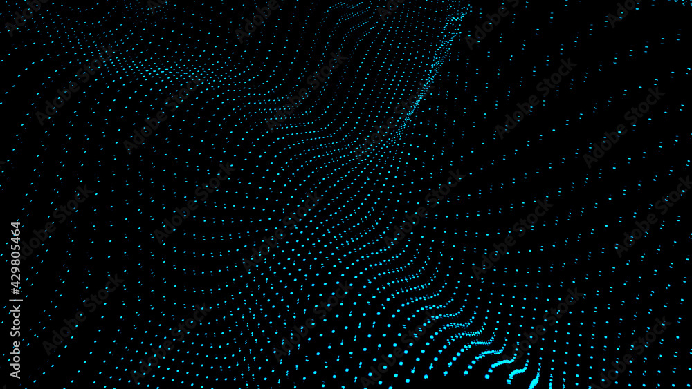 Abstract digital background. Futuristic wave of dots and weave lines. Digital technology. 3d rendering. Abstract digital background. Futuristic wave of dots and weave lines. Digital technology. 3d rendering.