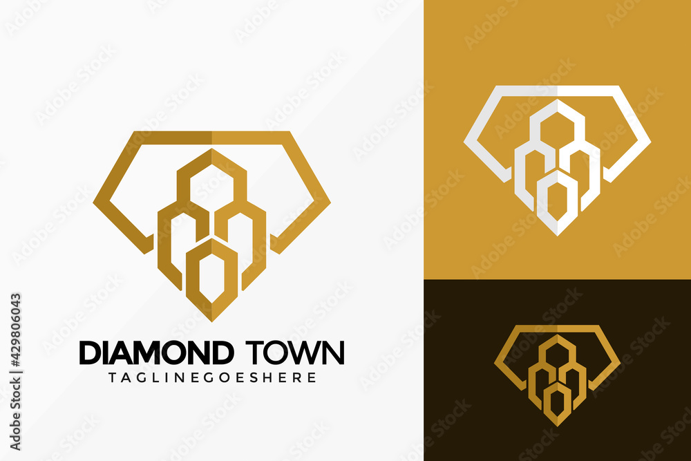 Diamond Town Estate Logo Vector Design. Abstract emblem, designs concept, logos, logotype element for template. Diamond Town Estate Logo Vector Design. Abstract emblem, designs concept, logos, logotype element for template.