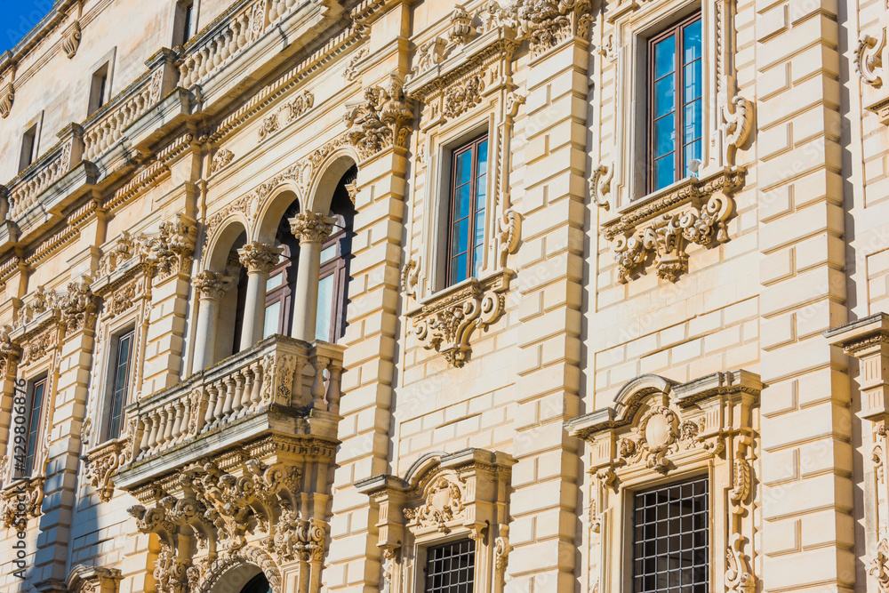 Obraz premium Historic architecture of the city of Lecce, Apulia, Italy