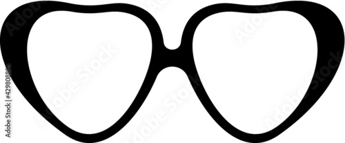 Vector illustration of the heart shaped glasses